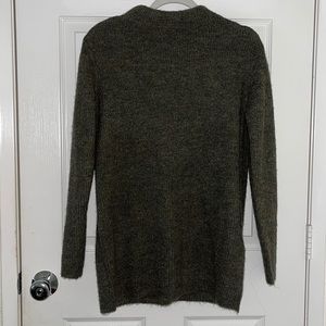 Olive Green Mock Neck Sweater - Mock Neck Sweater - Marled Olive Green